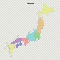 isolado colori mapa do Japão vetor