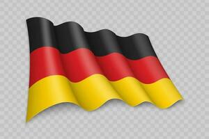3d realista acenando bandeira do Alemanha vetor