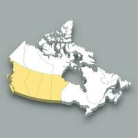 ocidental Canadá região localização dentro Canadá mapa vetor