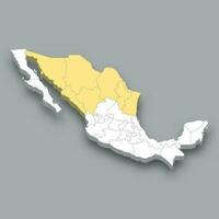 norte México região localização dentro México mapa vetor