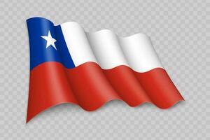 3d realista acenando bandeira do Chile vetor