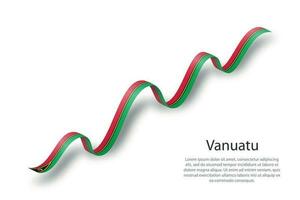 acenando a fita ou banner com bandeira de vanuatu vetor