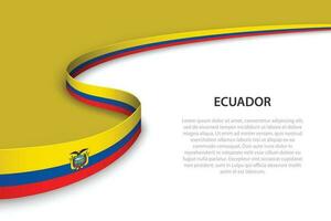 onda bandeira do Equador com copyspace fundo. vetor