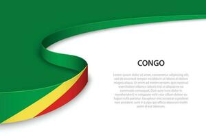 onda bandeira do Congo com copyspace fundo vetor