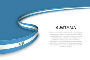 onda bandeira do Guatemala com copyspace fundo. vetor