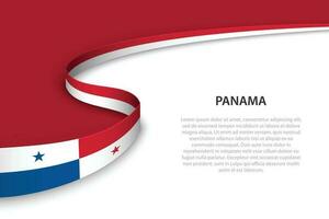 onda bandeira do Panamá com copyspace fundo. vetor