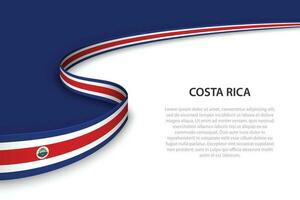 onda bandeira do costa rica com copyspace fundo. vetor