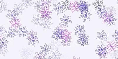 textura de doodle de vetor rosa claro com flores