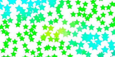 modelo de vetor verde azul claro com estrelas de néon ilustração colorida em estilo abstrato com padrão de estrelas gradiente para embrulhar presentes