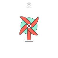 vento turbina ícone vetor ilustra uma estilizado poder gerador, simbolizando renovável energia, vento poder, sustentabilidade, ecologia, e inovação