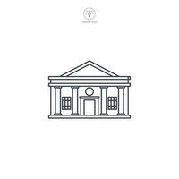 banco ícone vetor retrata uma estilizado financeiro instituição, simbolizando finança, bancário, investimento, poupança, e dinheiro transações