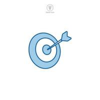 uma vetor ilustração do uma alvo ícone, representando metas, foco, ou Objetivos. ideal para ilustrando precisão, conquista, ou estratégia