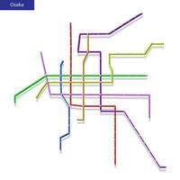 3d isométrico mapa do a Osaka metro metrô vetor