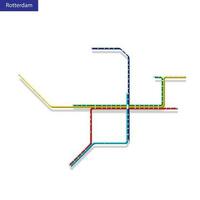 3d isométrico mapa do a Rotterdam metro metrô vetor