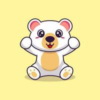 vetor Urso sentado fofa criativo kawaii desenho animado mascote logotipo