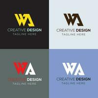 wa criativo logotipo carta Projeto dentro vetor ilustração. alfabeto logotipo conceito.