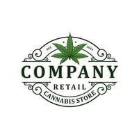 a cannabis varejo loja logotipo vetor