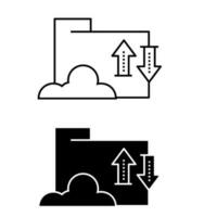 nuvem serviço ícone vetor definir. dados loja ilustração placa coleção. Internet símbolo ou logotipo.