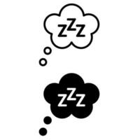 dormir ícone vetor definir. relaxamento ilustração placa coleção. quarto símbolo ou logotipo.