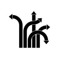 caminho vetor ícone. seta ilustração placa. estrada garfo símbolo ou logotipo.