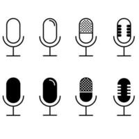 microfone ícone vetor definir. microfone ilustração placa coleção. karaokê símbolo.