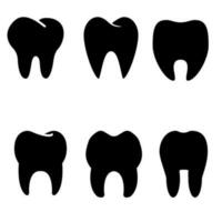dente vetor ícone definir. dentista ilustração placa coleção.