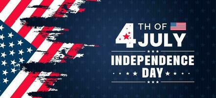 4º do Julho Unidos estados independência dia celebração promoção publicidade fundo, poster, cartão ou bandeira modelo com americano bandeira e tipografia. independência dia EUA festivo decoração. vetor