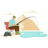 pescaria período de férias ilustração conceito vetor