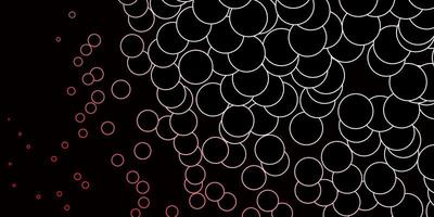 pano de fundo vector vermelho escuro com círculos de design decorativo abstrato em estilo gradiente com design de bolhas para seus comerciais