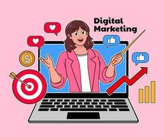 conceito de marketing digital vetor