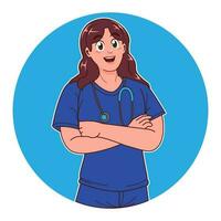 fêmea enfermeira, enfermeira desenho animado ilustração vetor