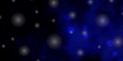 textura de vetor azul escuro com círculos estrelas discos coloridos estrelas em fundo gradiente simples novo modelo para um brand book