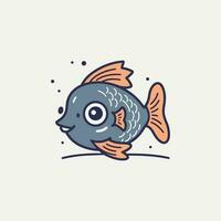 fofa kawaii peixe ilustração é adorável e vibrante, perfeito para desenhos este estão brincalhão e animado vetor