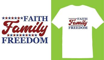 fé família liberdade camiseta vetor
