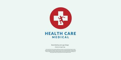 hospital ou clínica logotipo Projeto para cuidados de saúde Centro vetor