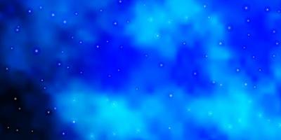 layout de vetor azul escuro com estrelas brilhantes ilustração decorativa com estrelas em padrão de modelo abstrato para livretos de anúncio de ano novo