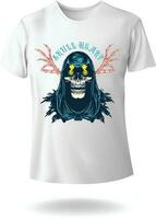 crânio coração olhos ilustração vintage vetor Horror camiseta Projeto vetor eps 10