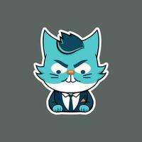 azul gato mascote vetor ilustração