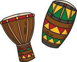 djembe desenho animado colori clipart ilustração vetor