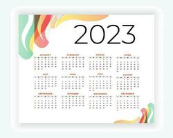 vetor moderno estilo Novo ano 2023 calendário modelo