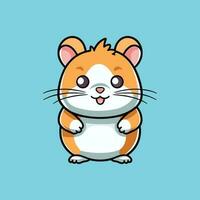 fofa kawaii hamster desenho, engraçado desenho animado animal vetor