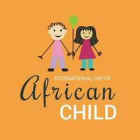 vetor ilustração do uma fundo para internacional dia do africano criança.