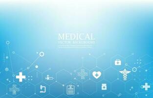 moderno azul médico background.futuristic.medical icons.technology papel de parede. vetor