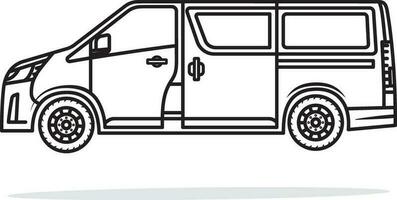 mini onibus vetor brincar. isolado modelo do minivan veículo branding e corporativo identidade. Visão a partir de a lado.
