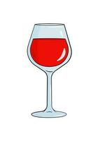 vidro preenchidas com vermelho vinho vetor