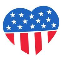 EUA bandeira dentro a forma do uma coração. 4º do julho. independência dia vetor