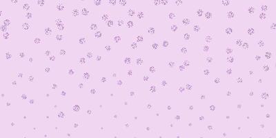 modelo de doodle de vetor roxo claro com flores