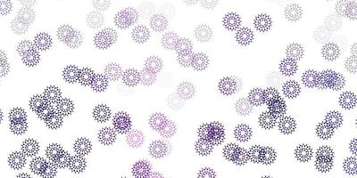 modelo de doodle de vetor roxo claro com flores