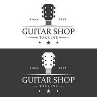 guitarra musical instrumento logotipo modelo com simples forma. vetor