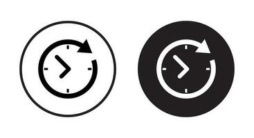 Tempo movimento ícone vetor isolado em círculo fundo. relógio placa símbolo conceito